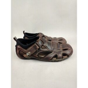 Merrell Tailgate Redwood Mens Brown Leather Fisherman Sandals 11 30769